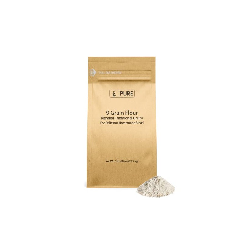 Pure Original Ingredients 9 Grain Flour (5 lb), Bread, Dough,
