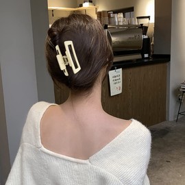 4 pinzas rectangulares para el pelo para mujeres y niñas, 3.5 pulgadas antideslizantes para cabello fino y grueso, clip de pelo neutro cuadrado para mandíbula de pelo mate, pinzas de sujeción fuerte para el cabello (multicolor)