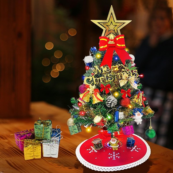Sutekus, Tabletop Christmas Tree with Lights, Set, Cute, Mini Size, 23.6 inches (60 cm), Ornament, Hallway, Decoration, Welcome Tree, Interior Supplies, Great Gift