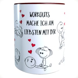 Kilala Tasse Liebes Geschenk mit Strichmännchen Motiv Spruch, Stellungen Liebe lustig Kaffeetasse Teetasse, bordeauxrot