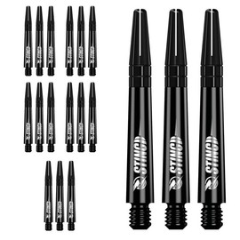 RUTHLESS Sting | Polycarbonate Dart Shafts Solid Black with Black Aluminium Top, Tweenie 40mm,5 Sets of 3 Stems (5XS1768)