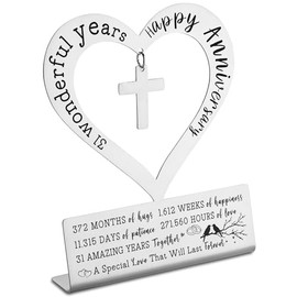 Regalos para 31 aniversario de boda, decoraciones de feliz 31 aniversario para parejas, padres, marido, esposa, amigos, 31 años maravillosos regalos de recuerdo para ella y él cartel de decoración de