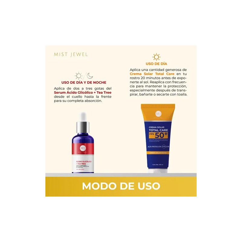 Kit Peeling Perfecto Exfoliación Serum Glicólico + Protector