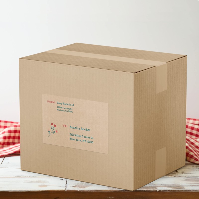 Avery Kraft Brown Rectangle Labels, 5.5" x 8.5", 50 Kraft