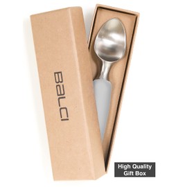 BALCI Ice Cream Scoop - Heavy Duty Stainless Steel Icecream Scooper With Non-Slip Rubber Grip - Professional Metal Ice-Cream Spade - Dishwasher Safe – Grey