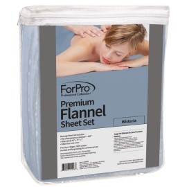 ForPro Professional Collection Full Wisteria Flannel Massage Sheet Set 3 Piece Cotton Table Cover Durable Soft