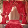 ESGOTBME 10x12ft Wrinkle Free Red Backdrop Curtain for Parties Soft
