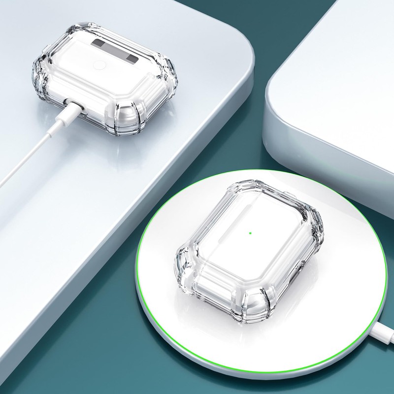 OwnestX AirPods Pro 2 Case, Clear, Transparent, Stylish, LED Visible,