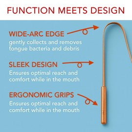 Bäst Tongue Scraper • 100% Copper (1 Pack) Premium Tongue Cleaner • Improve Oral Health • Ayurvedic Cleaning Tool
