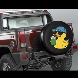 Duck Yellow Sunglasses Spare Tire Cover-Cute Funny Waterproof Universal Spare Wheel Tire Covers Fit for Rv SUV Truck Camper Travel Trailer Accessories,17 inch
