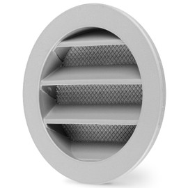 calimaero® WSGG 3" Inch Gray Round Metal Air Vent Grill Cover Flat Louver with Fly Screen Fits Only with Metal Ducts