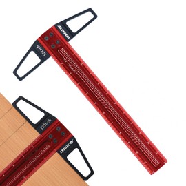 TYDEEY 12, 24, 31, 39 in Precision T-Square Ruler Woodworking Scriber Measuring Tool, Aluminum Alloy T Rulers, 90 Degree T Type Wood Layout Square for Architect and Carpenter Work (12 inch)
