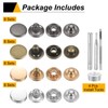 HARFINGTON 24Set Leather Snaps Fasteners Kit 12.5mm Brass Press-Stud Cap