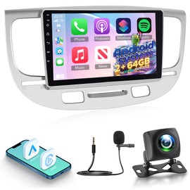 [2+64G] NHOPEEW Android Car Radio for KIA Rio 2005-2011 with Wireless Carplay and Android Auto - 9 Inch Touch Screen Car Stereo - DSP/GPS Navigation/WiFi/SWC/Bluetooth + AHD Backup Camera