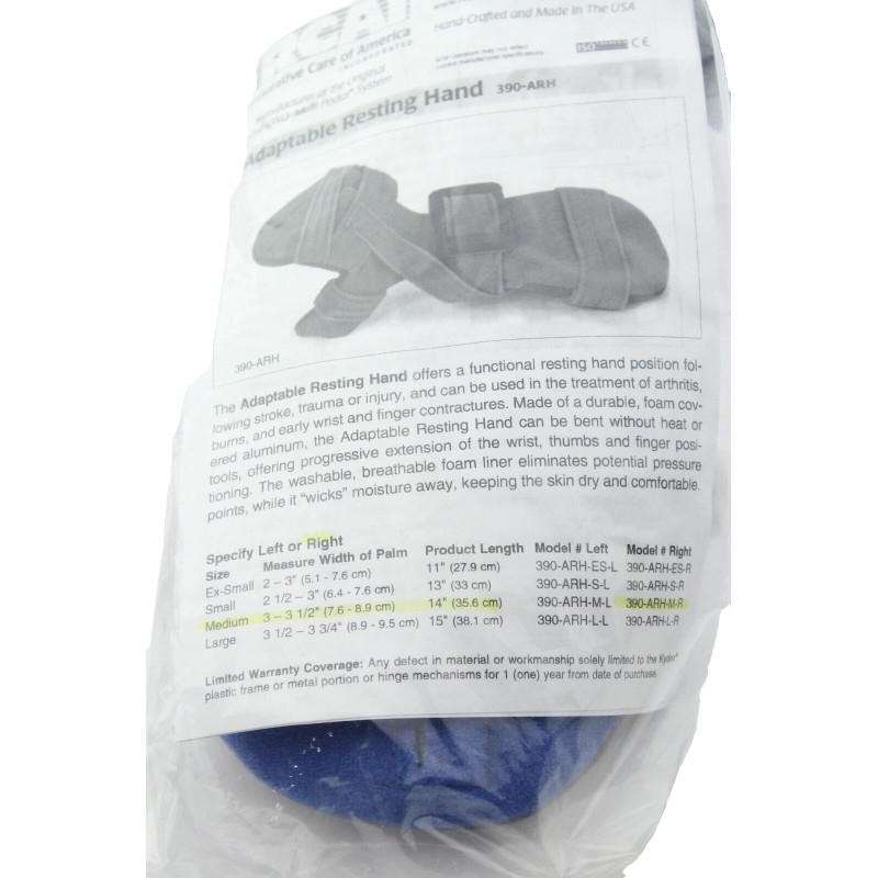 RCAI NEW - Adaptable Resting Hand Orthosis 390-ARH-M-R Medium Right