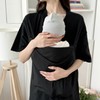 Bellamama Kangaroo Daddy Mommy Baby Sling T-shirt Black