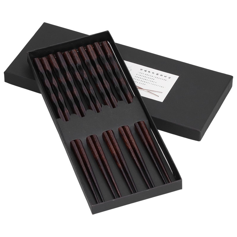 5Pairs Chopsticks Simple Reusable Wooden Pointed Chopsticks Natural Environmentally Friendly