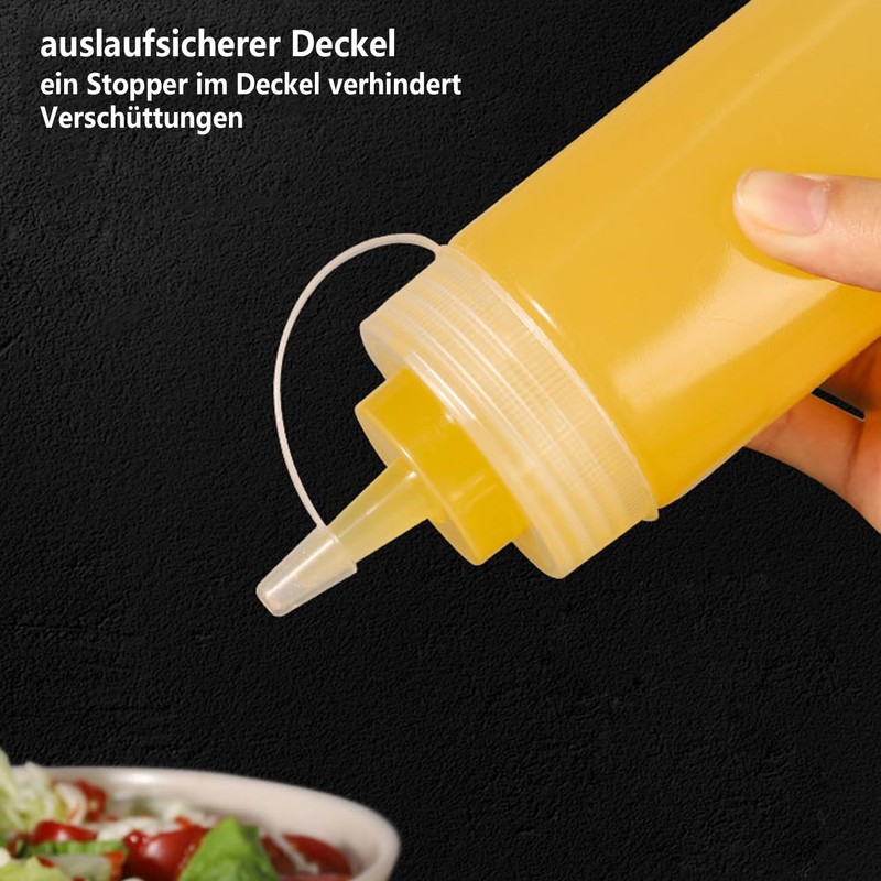 YBCPACK Squeeze Bottle 1000 ml, Pack of 4 Ketchup Bottles