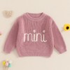 Family Matching Outfits Mommy and Me Cute Letter Embroidery Crew