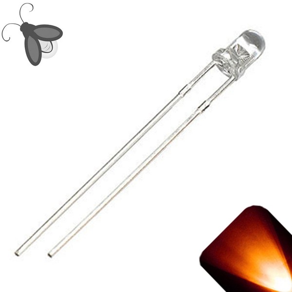 Lighthouse LEDs 3mm Round Top Orange/Amber Breathing/Fading LED - Super