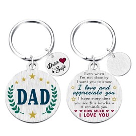 Yobent Drive Safe Dad Gifts - Best Dad Birthday Keychain from Daughter Son, Unique I Love You Father Present for Men, Appreciate Daddy Fathers Day Key Chain Gift Ideas