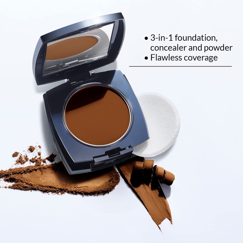 Avon True Flawless Cream To Powder Compact 3-in-1 Concealer, Foundation