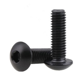 M6*25mm Black Metal Bolts, Hex Socket Head Zinc Plating 304 Stainless Steel Bolts Screws, Fasteners Bolts for Plastic Wood Furniture and Drywall 50 Pcs