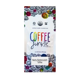 Coffee Junkie Nutty Butterscotch Toffee Naturally Flavored Organic Coffee Beans - 12 oz - Decaf - Ground