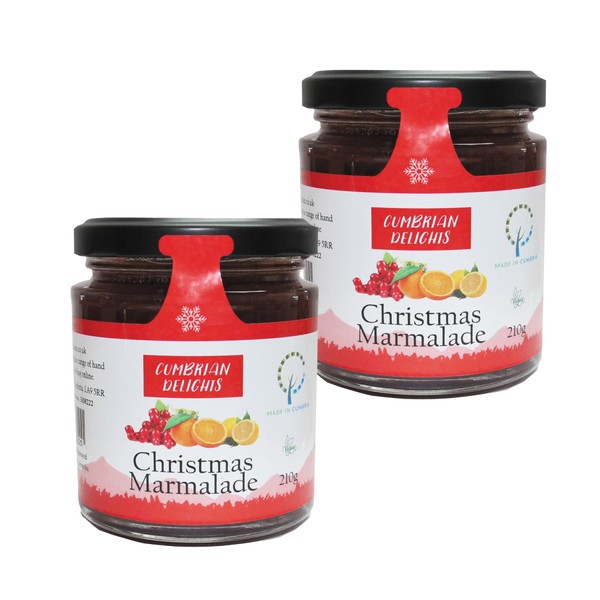 Cumbrian Delights Christmas Marmalade Twin Pack, Christmas Flavours & a Citrus Twist, Handcrafted in the Lake District, No Flavourings, Additives & Preservatives, Nut & Gluten Free, Vegan 2 x 210g