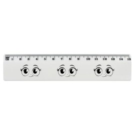 'Cute Big Eyes ' 15cm (6 Inch) White Plastic Ruler (RL00086643)