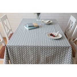 meioro Rectangular Tablecloth, Cotton Table Linen - Simple Twill Tablecloth Suitable for Home Kitchen Decoration - Various Sizes