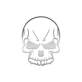 Skeleton Skull Sticker Vinyl Decal Notebook Car Window Laptop 3" x 4" (Silver)