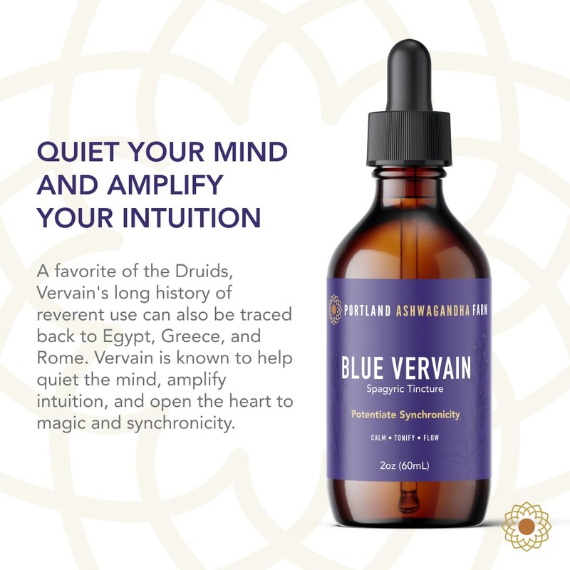 Portland Ashwagandha Farm Blue Vervain Fresh Spagyric Tincture, 2oz