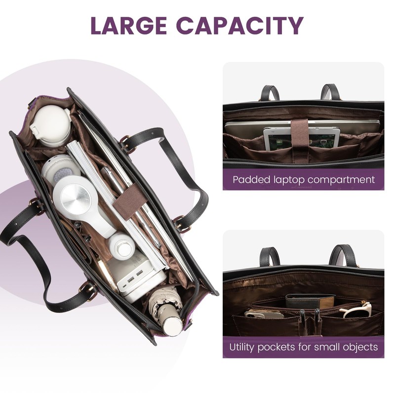 LOVEVOOK Laptop Bag for Women 15.6 inch Canvas Laptop Tote