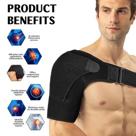 Pluvyze Pack of 2 Shoulder Brace Men's Shoulder Brace for Women Shoulder Bandages Men's Shoulder Bandages Women's Shoulder Brace