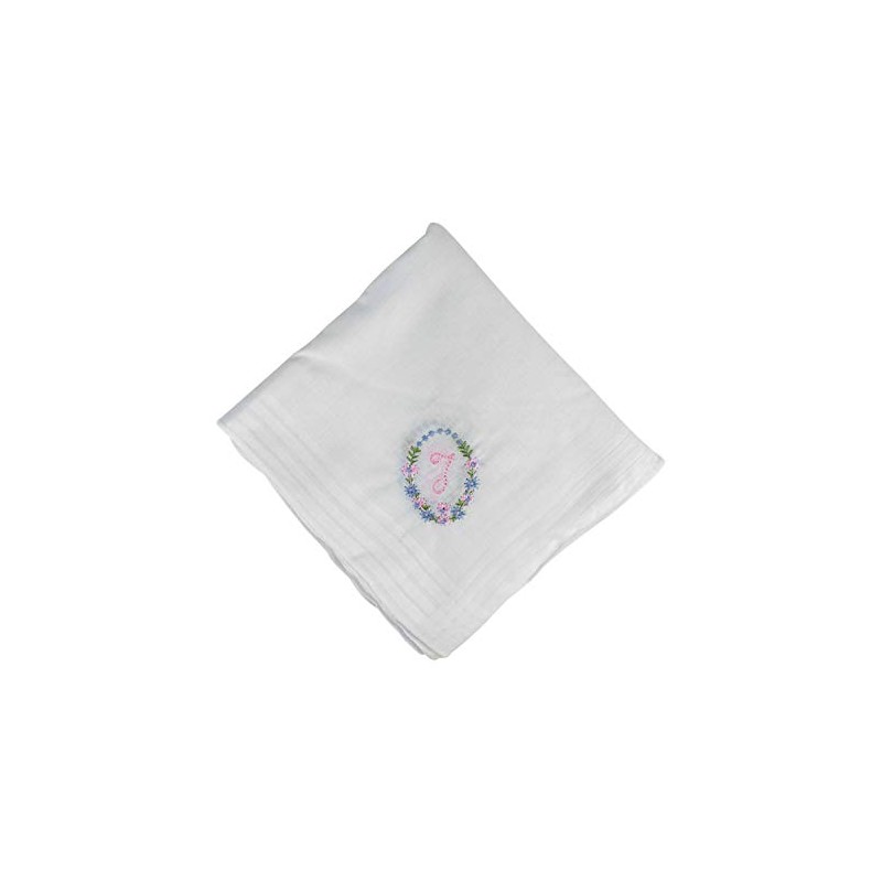 Bakers Dozen Ladies Handkerchiefs with Initial Embroidery 100% Cotton Letter