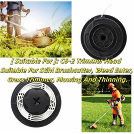 BLOLACDZ (2 Pack) C6-2 Trimmer Head for Stihl FS38 FS40 FS40C FS45 FS46 FS50 FS50C FSA60R FSA86R FSE60 FSE71 FSE81 Easy Loading Lawn Mower Garden Tool Accessories