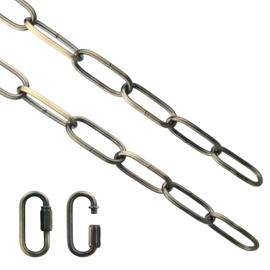 Helunsi Cadena de lámpara, Cadena de lámpara Bronce de 1,8 Metros, extensión de Cadena de iluminación de Metal, Accesorio de lámpara de Cadena Colgante, Kit de Luces Decorativas de Techo Colgantes