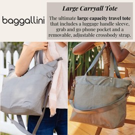 Large Carryall Tote Bag for Women - Lightweight Nylon Zipper Top Weekender Travel Beach Bag Personal Item w/Luggage Sleeve