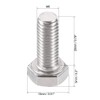 uxcell M8x20mm Hex Bolts 304 Stainless Steel Hexagon Left Hand