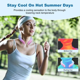 Cooling Neck Wraps, GuardWee Neck Cooling Tube Reusable Ice Neck Coolers for Hot Weather - Wearable Ice Collar Keep Cool in The Heat, Neck Ice Pack Neck Cooling Ice Ring for Indoor/Outdoor (Pink)