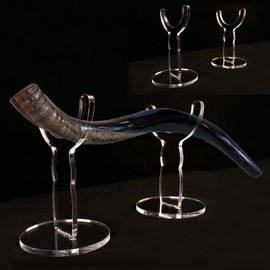 shofar display stand Movable Shofar display stand Acrylic shofar rackIsrael Shofar display standYemeni Shofar display stand (Transparent 1 pack)