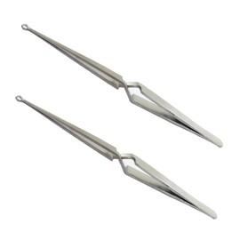 JUNLIXN 2PCS Lock Pinning Cross Locking Tweezers,Stainless Steel Wire and Rod Holding Self-Locking Tweezers Locksmith Tool for Locksmith Pinning & Rekeying Kit Lock Pin Tumbler Tweezers