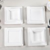 Yummost Square Melamine Dinnerware Sets of 12 Pcs,Square Plates and