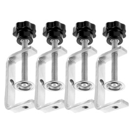 TOTSUN 4 PCS C Clamps Stainless Steel Adjustable 10-60mm Small C-Clamps Joiner Clamp Fastener Woodworking for Construction Works Handmade Tools