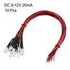 uxcell 10Pcs 5mm Pre Wired LED, Warm White DC9-12V Clear
