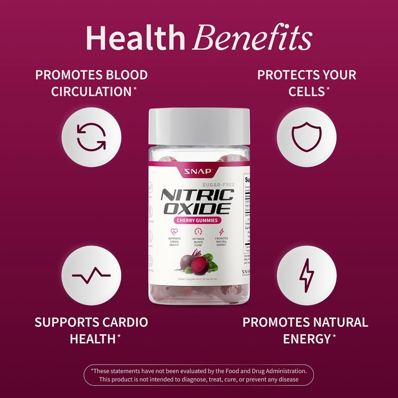 Nitric Oxide Gummies – Beetroot 300mg with Pomegranate for Circulation,