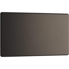 BG Electrical Double Blank Plate, Unused Electrical Connection Cover, Screwless Front Plate, Premium Flatplate, Black Nickel, FBN95