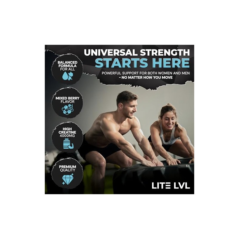 LITE LVL - 60 x Mixed Berry Flavoured Creatine Gummies