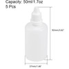 Recogwood 5pc 50ml Plastic Dropper Bottles, Translucent Squeezable Eye Dropper